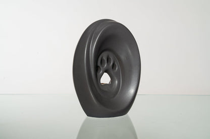 Large Paw Cremation Urn - Gray Matte | Ceramic | Handmade Pet Urn - Pulvis Art Urns