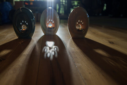 Large Paw Cremation Urn - Gray Matte | Ceramic | Handmade Pet Urn - Pulvis Art Urns