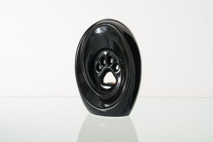 Large Paw Cremation Urn - Lamp Black | Ceramic | Handmade Pet Urn - Pulvis Art Urns