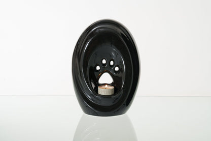 Large Paw Cremation Urn - Lamp Black | Ceramic | Handmade Pet Urn - Pulvis Art Urns
