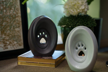 Large Paw Cremation Urn - White | Ceramic | Handmade Pet Urn - Pulvis Art Urns