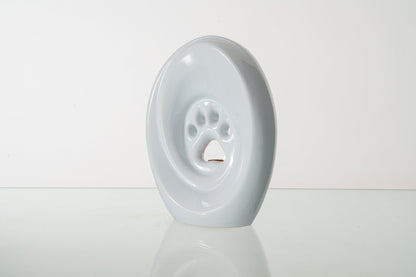 Large Paw Cremation Urn - White | Ceramic | Handmade Pet Urn - Pulvis Art Urns