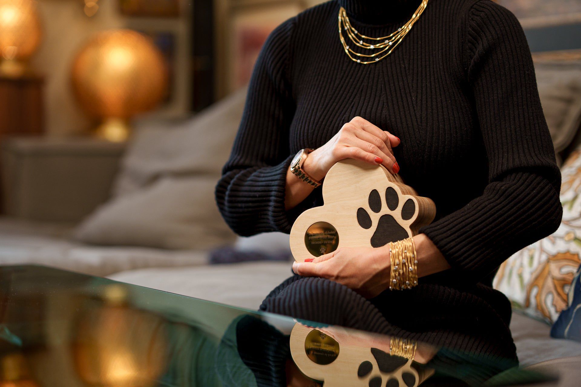 Love Paw Pet Urn - Plywood | Handmade Pet Memorial - Pulvis Art Urns