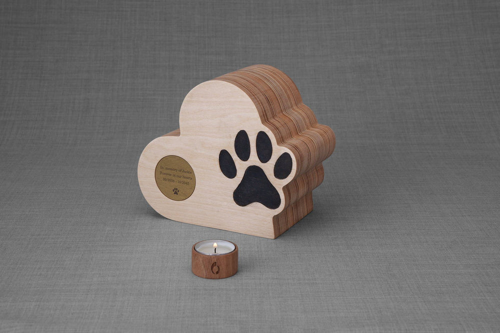 Pulvis Art Urns Pet Urn Love Paw Pet Urn - Plywood | Handmade Memorial