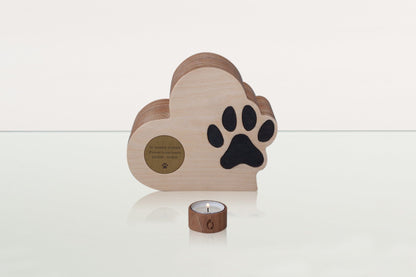 Love Paw Pet Urn - Plywood | Handmade Pet Memorial - Pulvis Art Urns