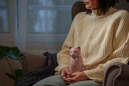 "Meow" Pet Urn for Cat - Baby Blue | Ceramic | Handmade - Pulvis Art Urns