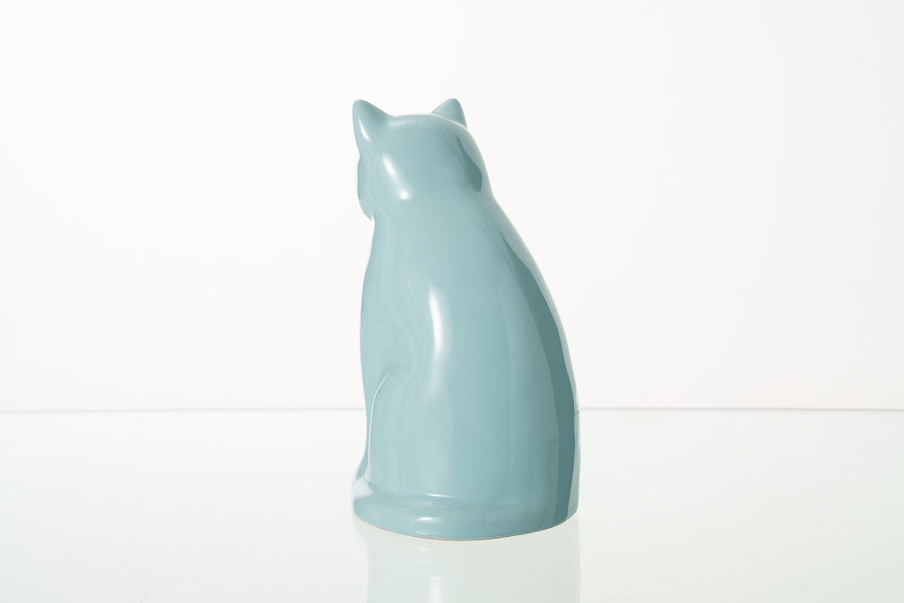 Pulvis Art Urns Pet Urn "Meow" Pet Urn for Cat - Baby Blue | Ceramic | Handmade