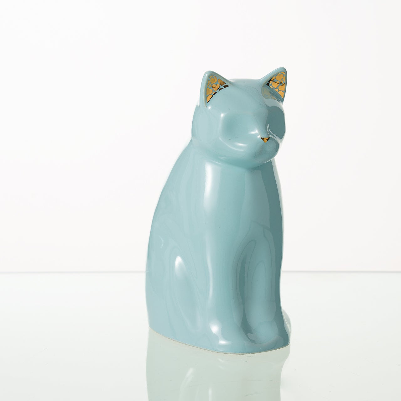 "Meow" Pet Urn for Cat - Baby Blue | Ceramic | Handmade - Pulvis Art Urns