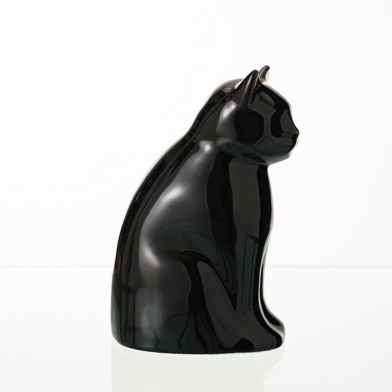 "Meow" Pet Urn for Cat - Black | Ceramic | Handmade - Pulvis Art Urns