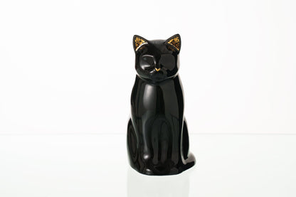 "Meow" Pet Urn for Cat - Black | Ceramic | Handmade - Pulvis Art Urns