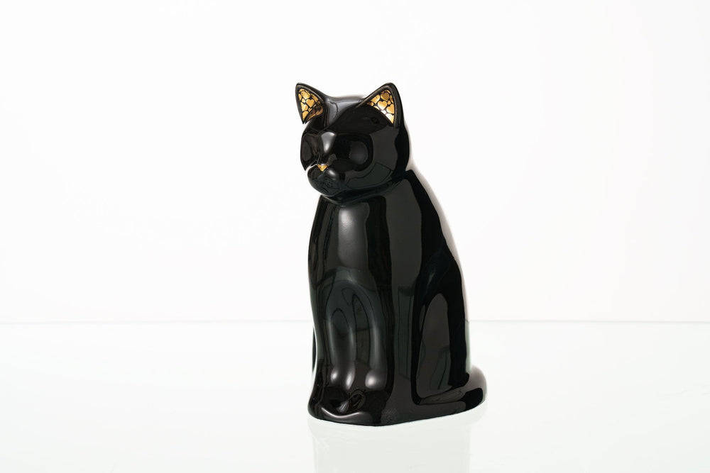 Pulvis Art Urns Pet Urn "Meow" Pet Urn for Cat - Black | Ceramic | Handmade