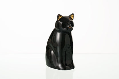 "Meow" Pet Urn for Cat - Black | Ceramic | Handmade - Pulvis Art Urns