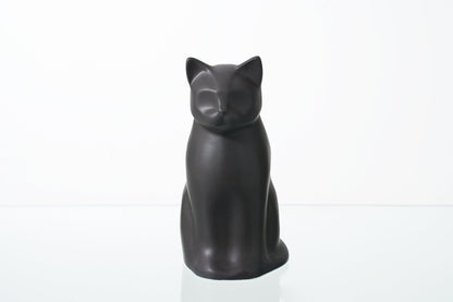 "Meow" Pet Urn for Cat - Gray Matte | Ceramic | Handmade - Pulvis Art Urns