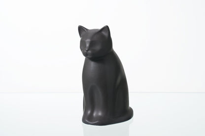 "Meow" Pet Urn for Cat - Gray Matte | Ceramic | Handmade - Pulvis Art Urns