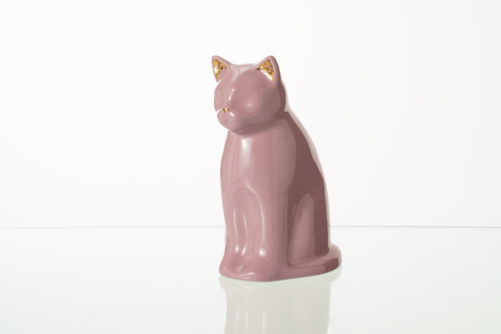 Pulvis Art Urns Pet Urn "Meow" Pet Urn for Cat - Pink | Ceramic | Handmade