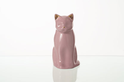 "Meow" Pet Urn for Cat - Pink | Ceramic | Handmade - Pulvis Art Urns