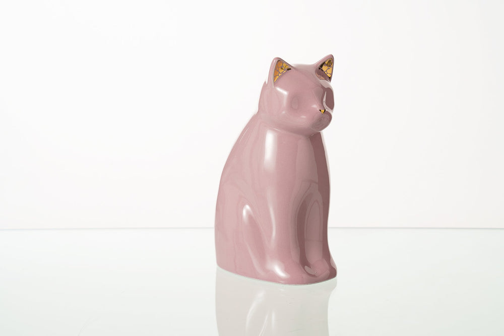 Pulvis Art Urns Pet Urn "Meow" Pet Urn for Cat - Pink | Ceramic | Handmade