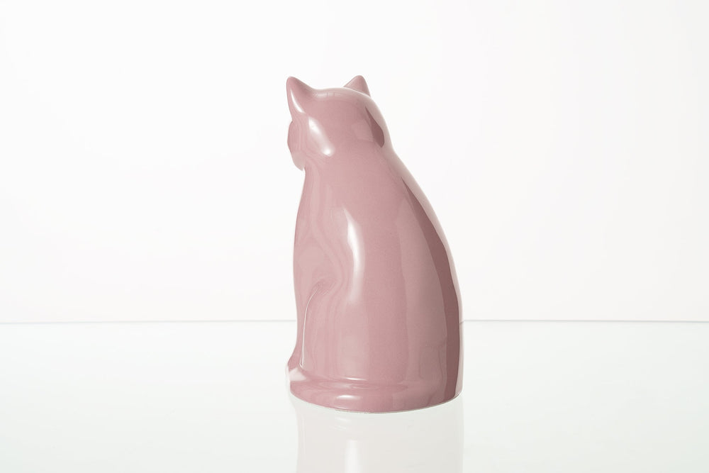 Pulvis Art Urns Pet Urn "Meow" Pet Urn for Cat - Pink | Ceramic | Handmade