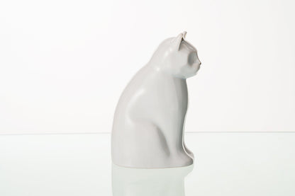 "Meow" Pet Urn for Cat - White | Ceramic | Handmade - Pulvis Art Urns