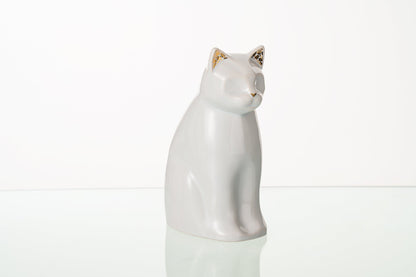 "Meow" Pet Urn for Cat - White | Ceramic | Handmade - Pulvis Art Urns