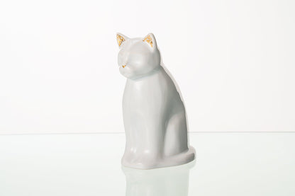 "Meow" Pet Urn for Cat - White | Ceramic | Handmade - Pulvis Art Urns