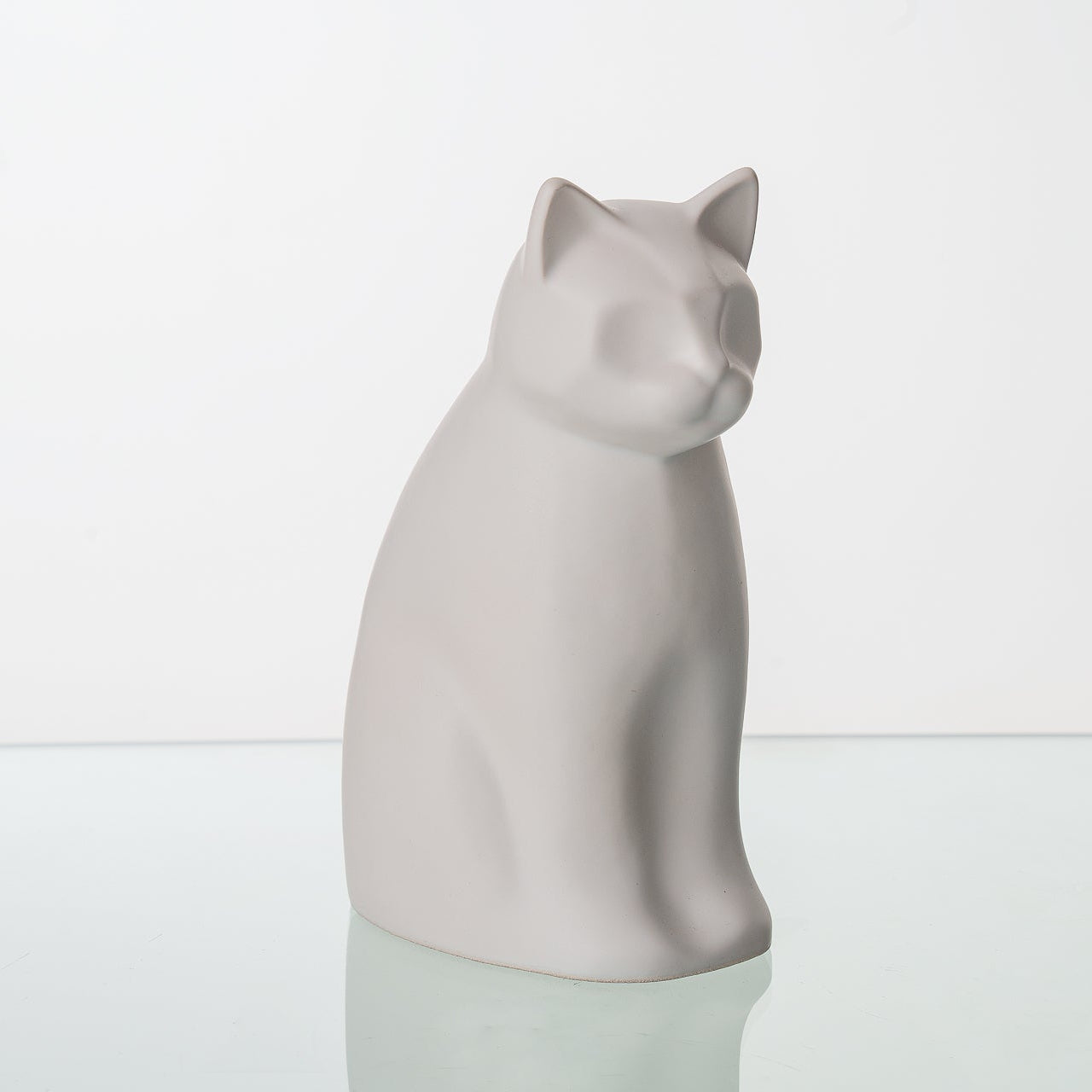 "Meow" Pet Urn for Cat - White Matte | Ceramic | Handmade - Pulvis Art Urns