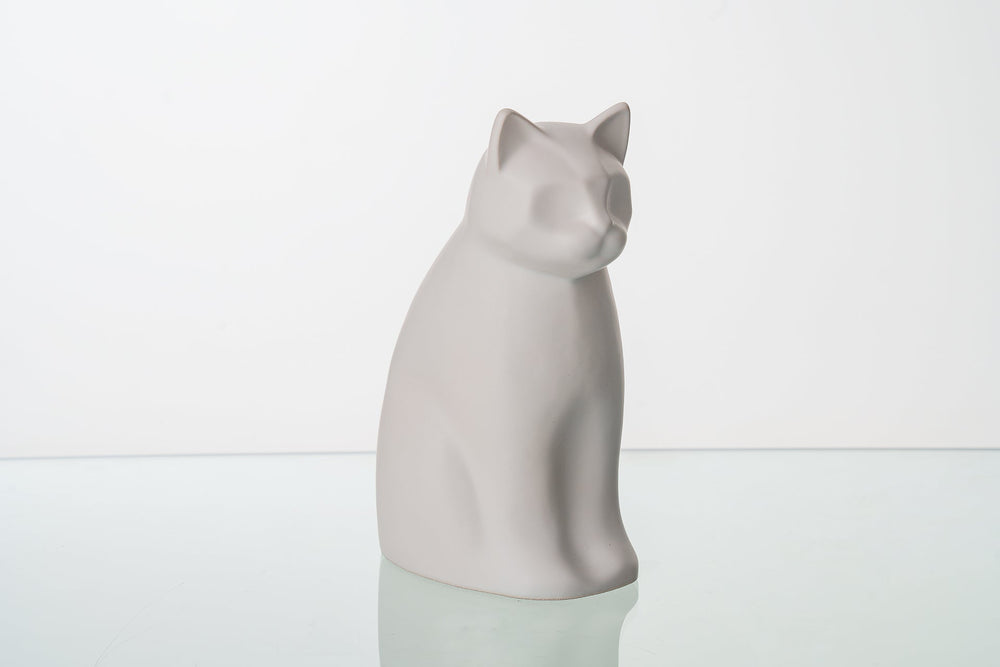 Pulvis Art Urns Pet Urn "Meow" Pet Urn for Cat - White Matte | Ceramic | Handmade
