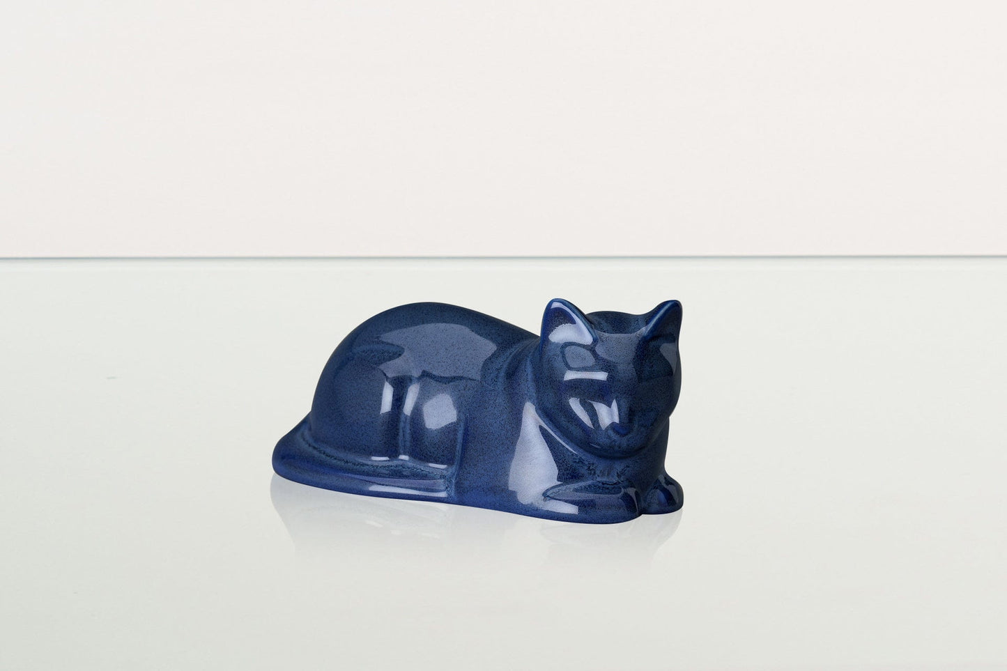 Pulvis Art Urns Pet Urn Mini Laying Cat Cremation Urn - Blue Melange | Ceramic Pet Urn