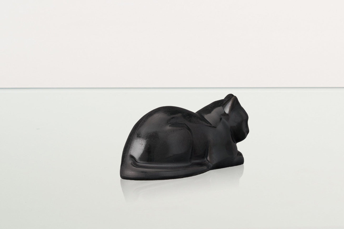 Pulvis Art Urns Pet Urn Mini Laying Cat Cremation Urn - Dark Matte | Ceramic Pet Urn