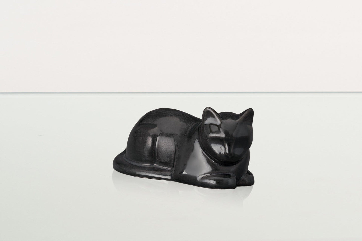 Pulvis Art Urns Pet Urn Mini Laying Cat Cremation Urn - Dark Matte | Ceramic Pet Urn