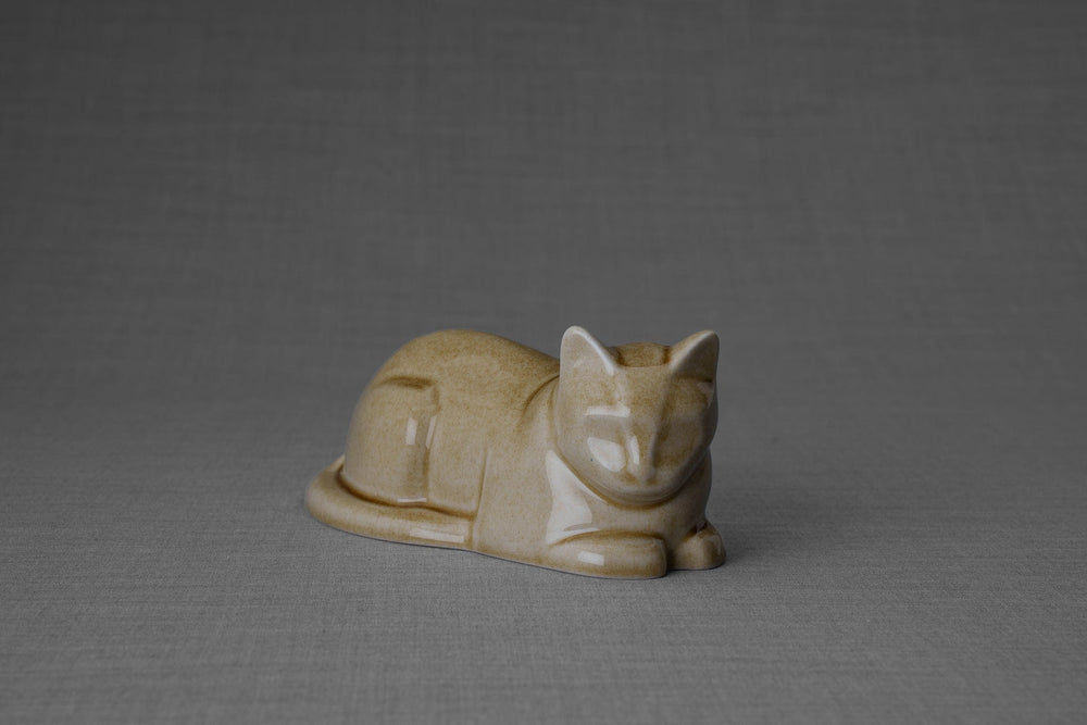 
                  
                    Pulvis Art Urns Pet Urn Mini Laying Cat Cremation Urn - Dark Sand| Ceramic
                  
                