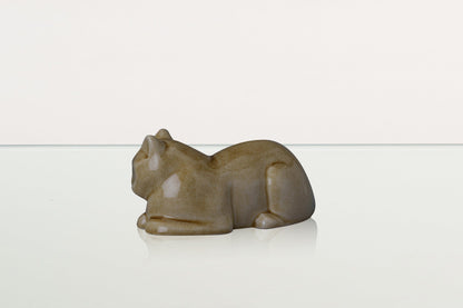 Mini Laying Cat Cremation Urn - Dark Sand | Ceramic Pet Urn - Pulvis Art Urns