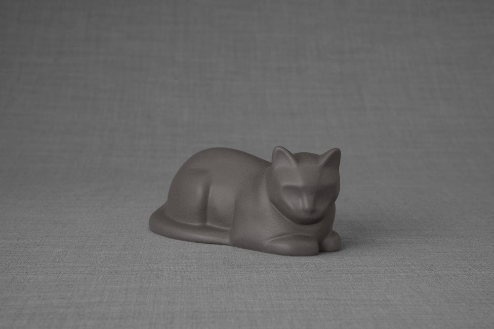
                  
                    Pulvis Art Urns Pet Urn Mini Laying Cat Cremation Urn - Grey Matte| Ceramic
                  
                