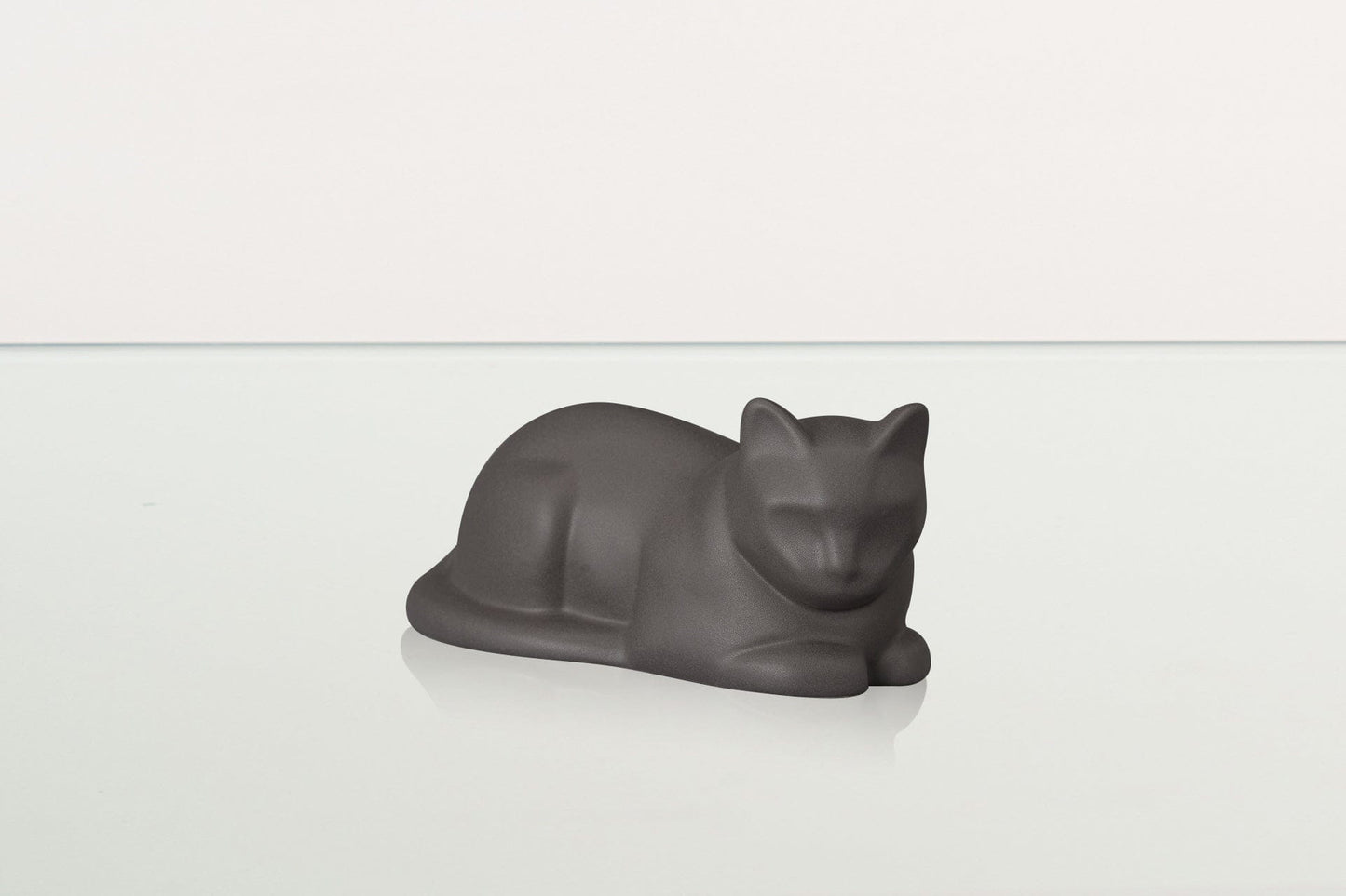 Pulvis Art Urns Pet Urn Mini Laying Cat Cremation Urn - Grey Matte | Ceramic Pet Urn