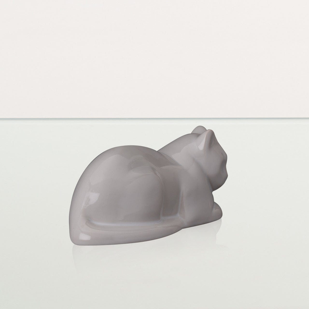 Mini Laying Cat Cremation Urn - White | Ceramic Pet Urn - Pulvis Art Urns