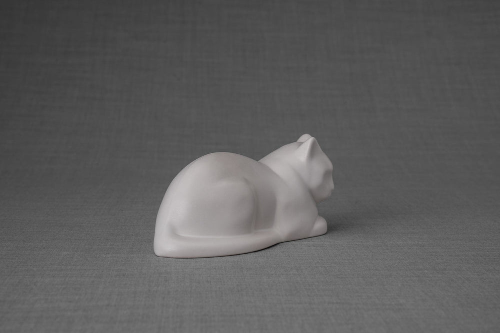 
                  
                    Pulvis Art Urns Pet Urn Mini Laying Cat Cremation Urn -White Matte| Ceramic
                  
                