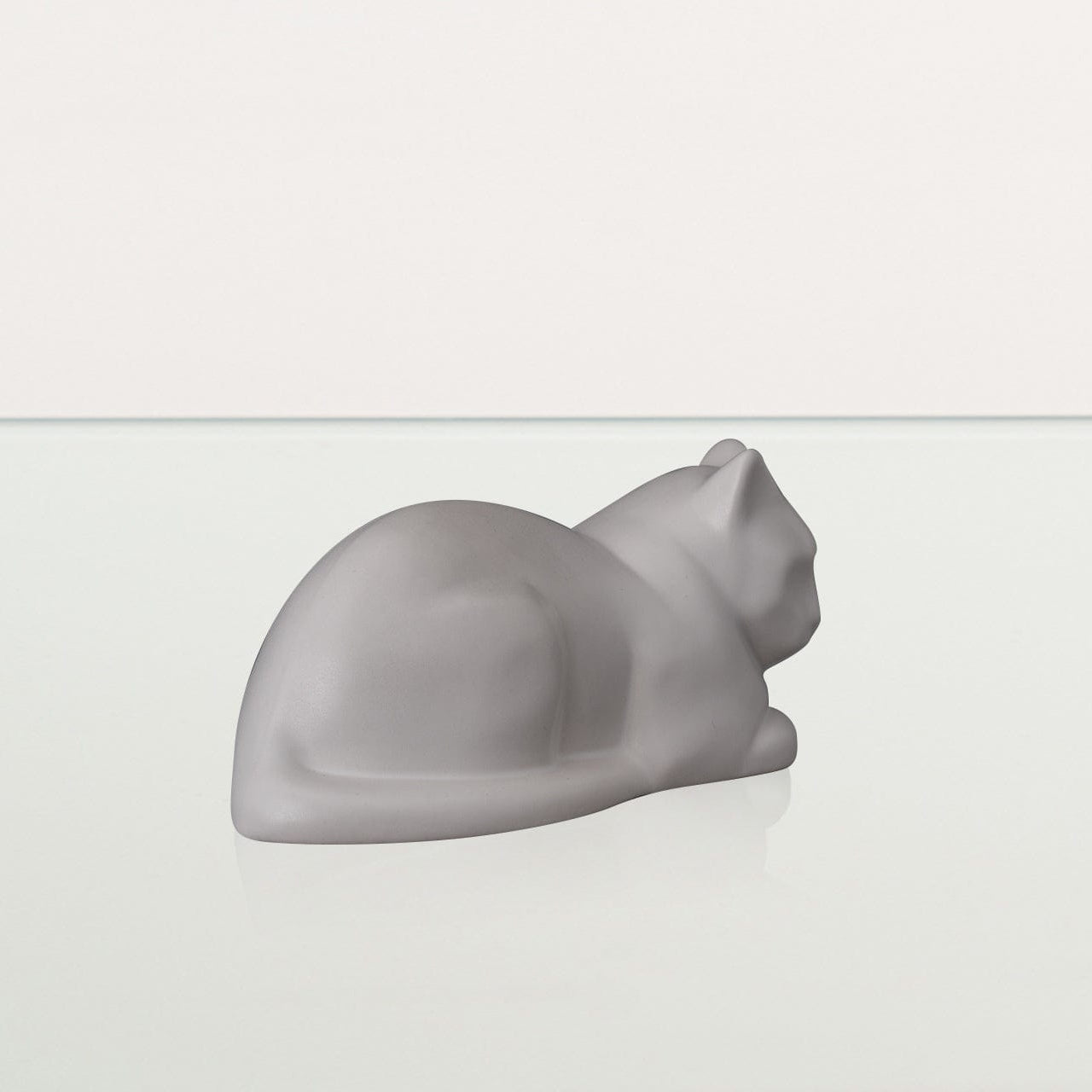 Mini Laying Cat Cremation Urn - White Matte | Ceramic Pet Urn - Pulvis Art Urns