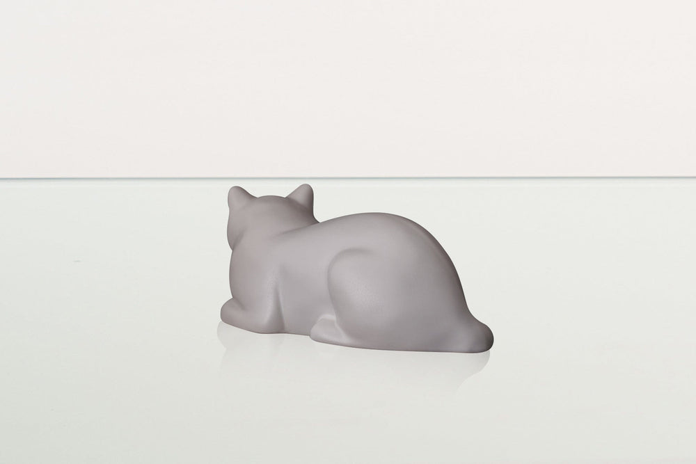 Pulvis Art Urns Pet Urn Mini Laying Cat Cremation Urn - White Matte | Ceramic Pet Urn