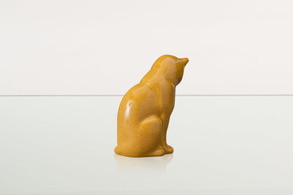 Mini Pet Urn for Ashes Neko - Amber Yellow | Ceramic | Handmade Cat Urn - Pulvis Art Urns