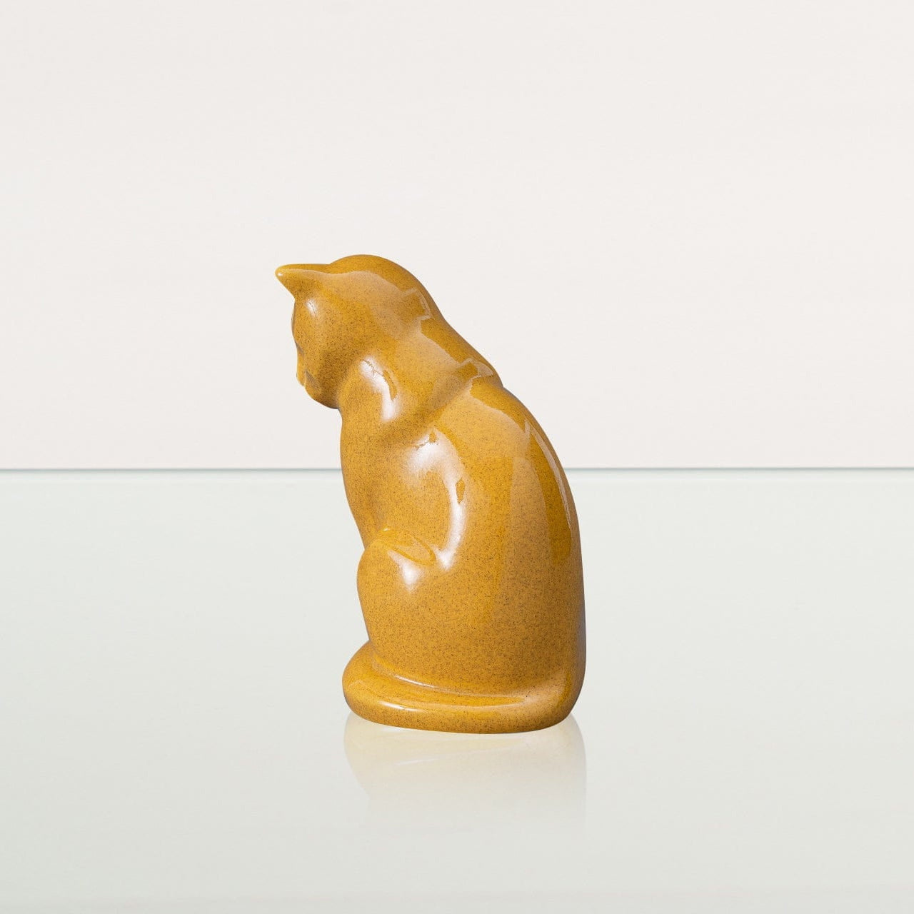 Mini Pet Urn for Ashes Neko - Amber Yellow | Ceramic | Handmade Cat Urn - Pulvis Art Urns