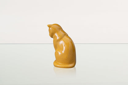 Mini Pet Urn for Ashes Neko - Amber Yellow | Ceramic | Handmade Cat Urn - Pulvis Art Urns