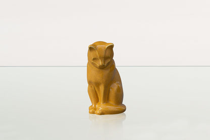 Mini Pet Urn for Ashes Neko - Amber Yellow | Ceramic | Handmade Cat Urn - Pulvis Art Urns