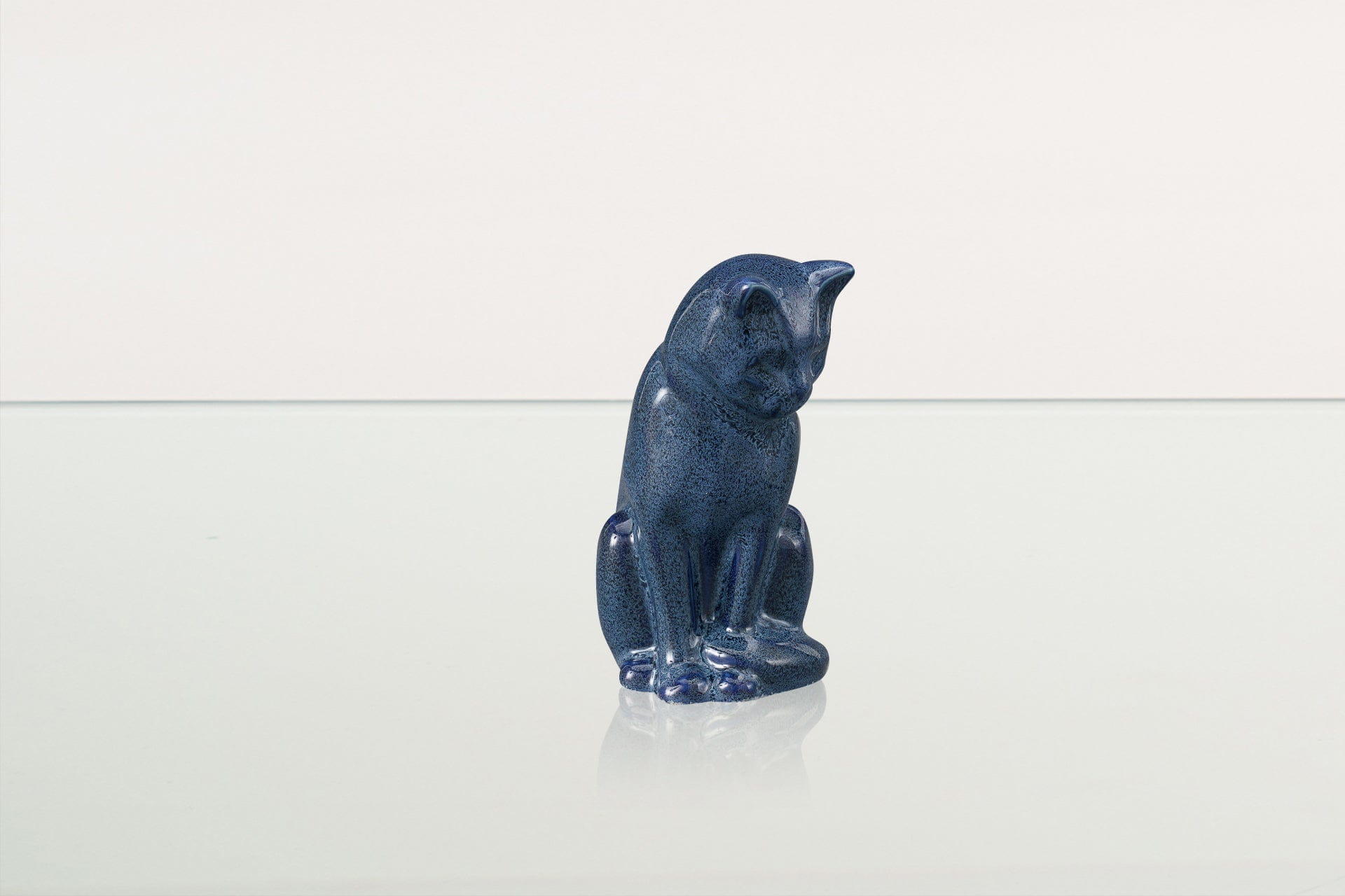 Mini Pet Urn for Ashes Neko - Blue Melange | Ceramic | Handmade Cat Urn - Pulvis Art Urns