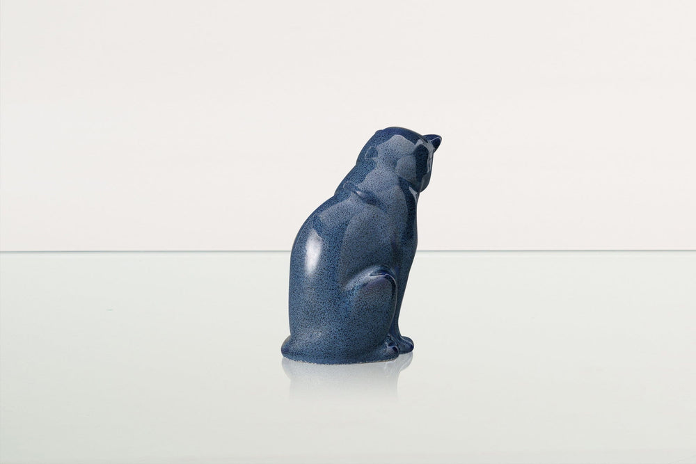 Pulvis Art Urns Pet Urn Mini Pet Urn for Ashes Neko - Blue Melange | Ceramic | Handmade Cat Urn