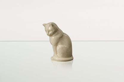 Mini Pet Urn for Ashes Neko - Craquelure | Ceramic | Handmade Cat Urn - Pulvis Art Urns