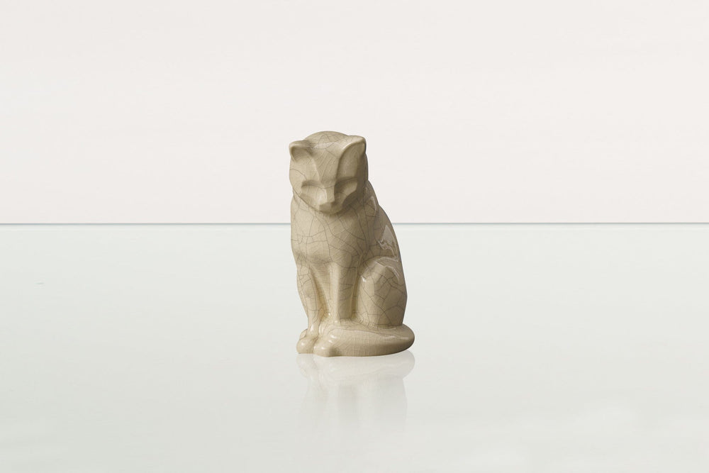 Pulvis Art Urns Pet Urn Mini Pet Urn for Ashes Neko - Craquelure | Ceramic | Handmade Cat Urn