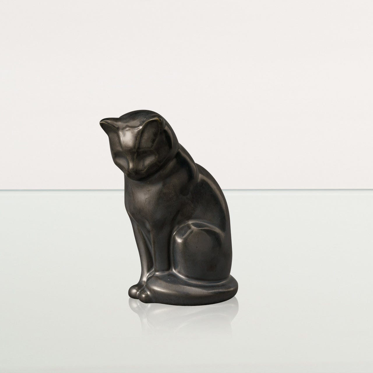 Mini Pet Urn for Ashes Neko - Dark Matte | Ceramic | Handmade Cat Urn - Pulvis Art Urns