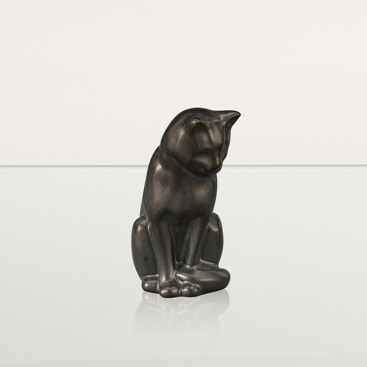 Mini Pet Urn for Ashes Neko - Dark Matte | Ceramic | Handmade Cat Urn - Pulvis Art Urns