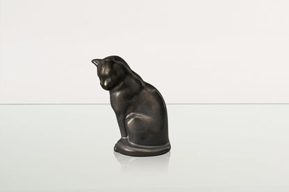 Mini Pet Urn for Ashes Neko - Dark Matte | Ceramic | Handmade Cat Urn - Pulvis Art Urns