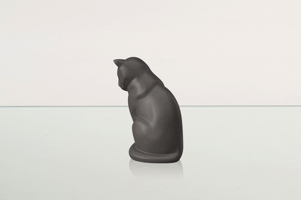 Pulvis Art Urns Pet Urn Mini Pet Urn for Ashes Neko - Gray Matte | Ceramic | Handmade Cat Urn